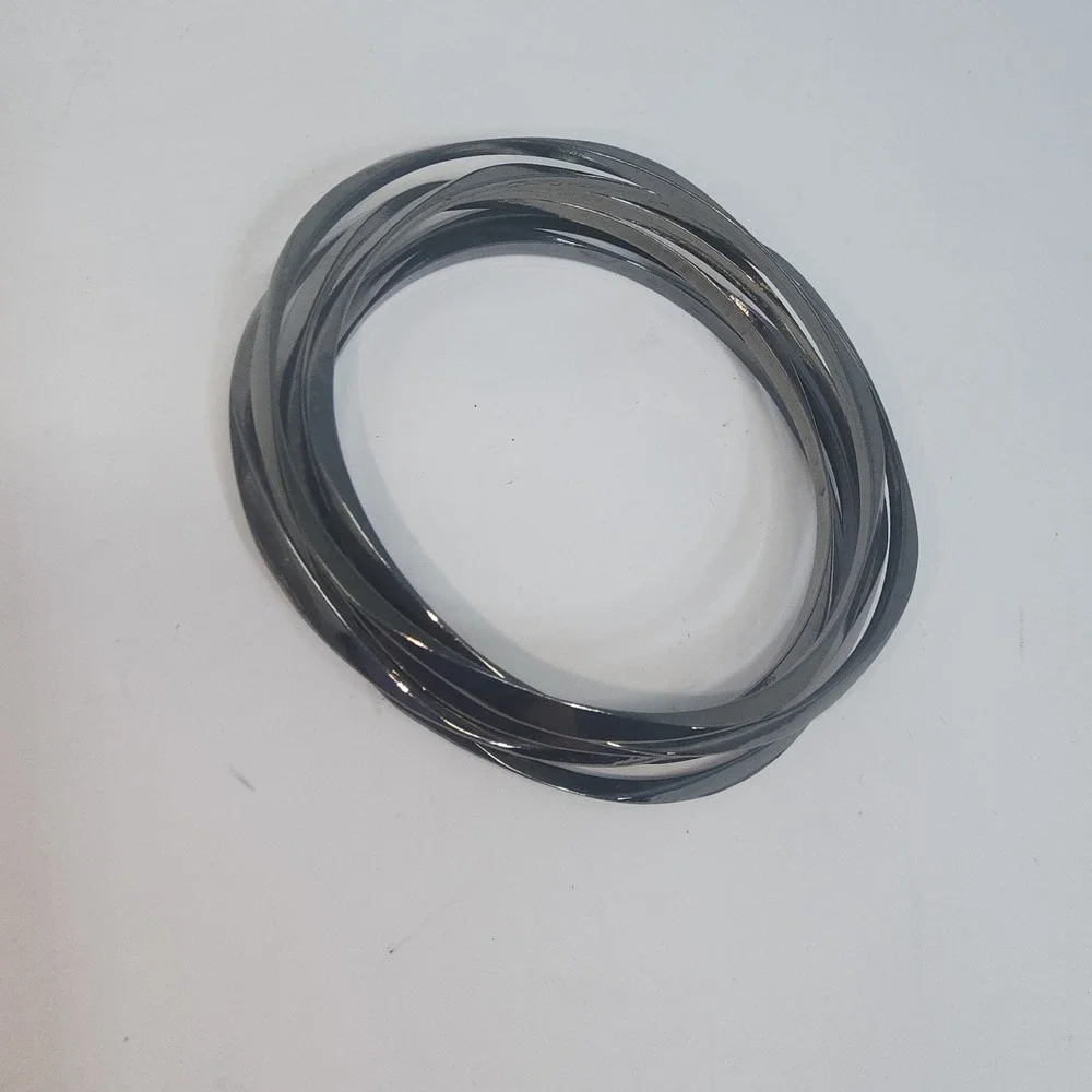 Unbranded Bangle Bracelets‎ Women OS Gunmetal Twisted Metal Stackable Set of 6